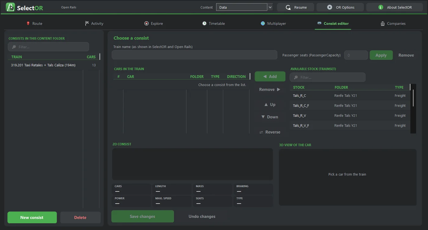Consist editor tab.