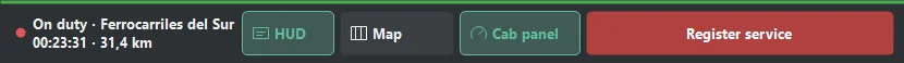 Quick-access bar during a service.