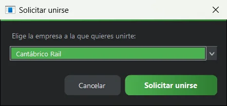 Diálogo «Solicitar unirse».
